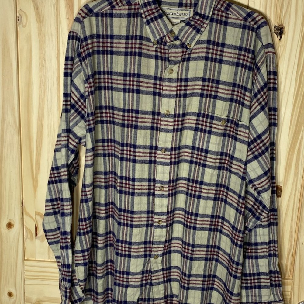 NWT Mountain Express Mens Long Sleeve Shirt 100% Cotton Size XXL